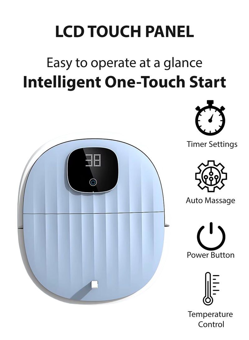 Toshionics Electric Shiatsu Foot Spa Massager with LED Display Intelligent Temperature Control Timer Herbal Soak Motorized Rollers Heat Bubbles Vibration Portable and Foldable Foot Bath for Pain Relief Blood Circulation and Foot Care - Image 5
