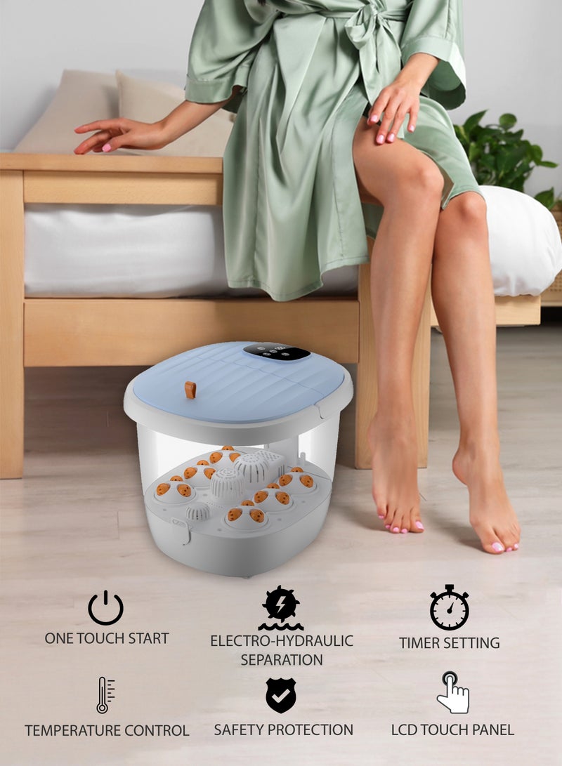 Toshionics Electric Shiatsu Foot Spa Massager with LED Display Intelligent Temperature Control Timer Herbal Soak Motorized Rollers Heat Bubbles Vibration Portable and Foldable Foot Bath for Pain Relief Blood Circulation and Foot Care - Image 3