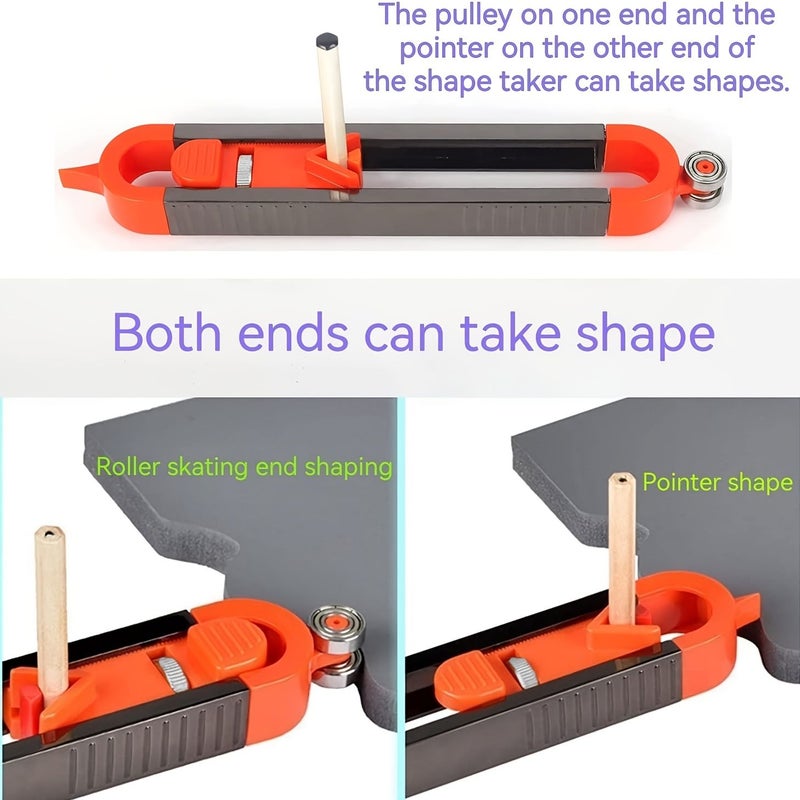 Precision Contour Tracing Tool With Lock Ruler And Pencil For Woodworking - Image 1