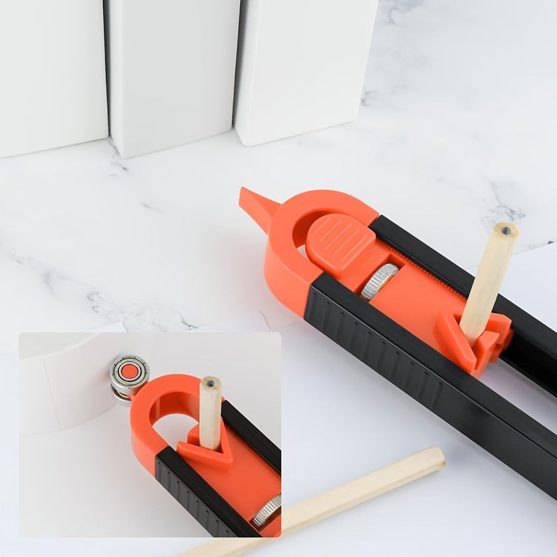 Precision Contour Tracing Tool With Lock Ruler And Pencil For Woodworking - Image 2