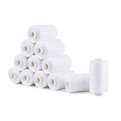 Simthread All Purposes Cotton Quilting Thread 50s/3 Thread for Piecing Sewing etc - 550 Yards Each (12 White) - Image 2