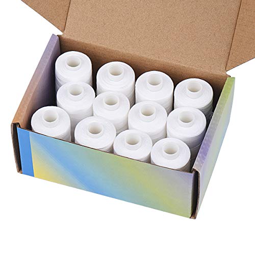 Simthread All Purposes Cotton Quilting Thread 50s/3 Thread for Piecing Sewing etc - 550 Yards Each (12 White) - Image 5