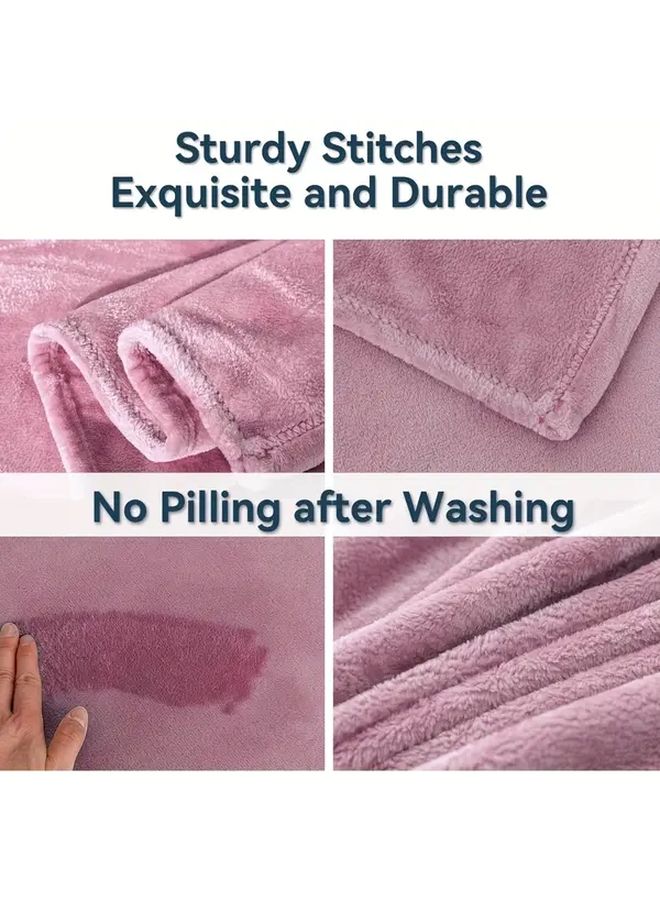 Coffee Color Fleece Throw Blanket 59x79 Inch Super Soft Warm Plush for Bed Couch Travel - Image 5