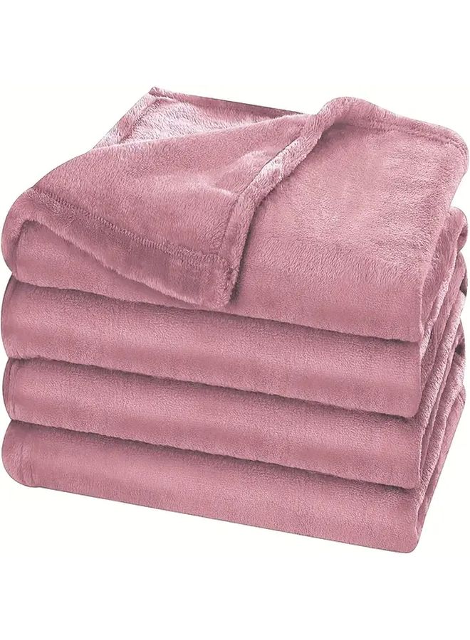 Coffee Color Fleece Throw Blanket 59x79 Inch Super Soft Warm Plush for Bed Couch Travel - Image 2