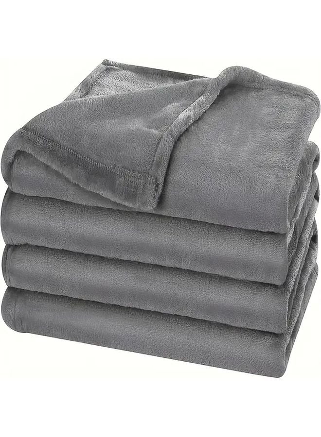 Coffee Color Fleece Throw Blanket 59x79 Inch Super Soft Warm Plush for Bed Couch Travel - Image 4