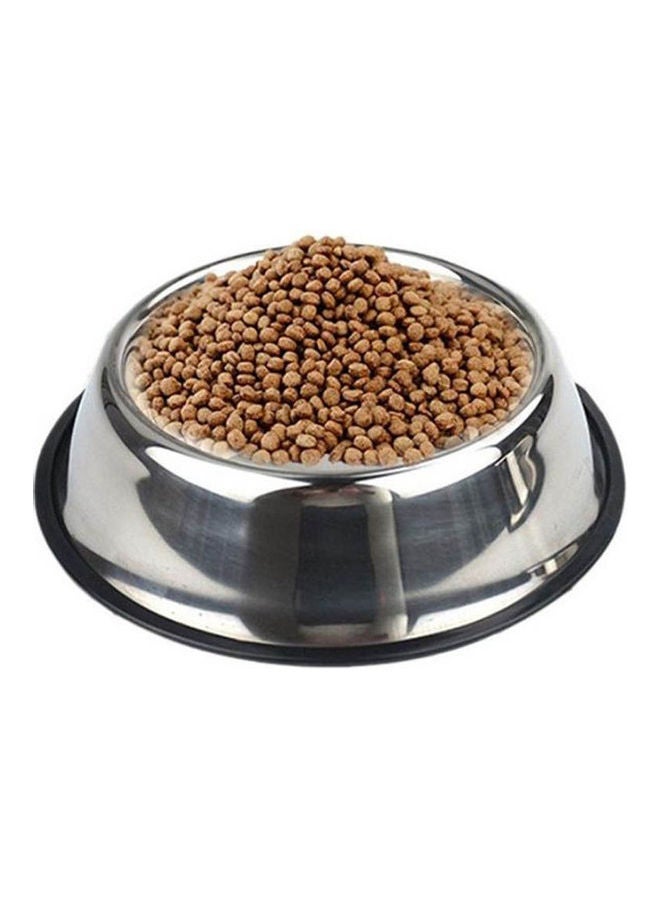 NIBEMINENT Stainless Steel Puppy Dog Food Bowel Feeder Feeding Water Dish Bowl For Pet Dogs Cat Silver 32cm