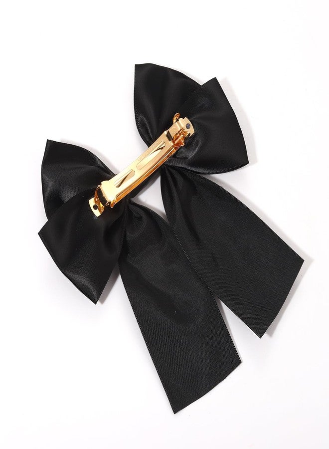 Boderier Halloween Hair Bows for Women Girls Beaded Ghost BOO Hair Bow Clips Big Jeweled Crystal Satin Bow Barrette Hair Clip Halloween Hair Accessories for Women Ghost Boo-Black - Image 5