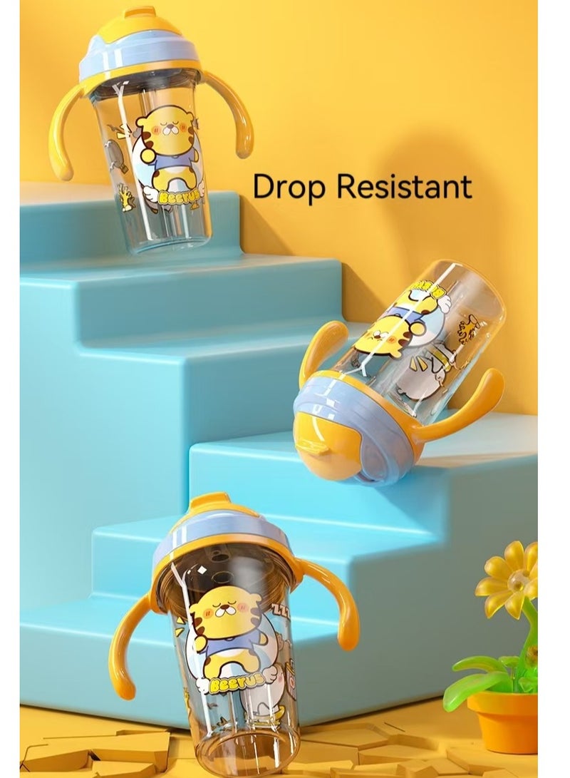 Milestones Sippy Cup with Straw and Handles,Training Cup-300ML-Cat & Duck - Image 3