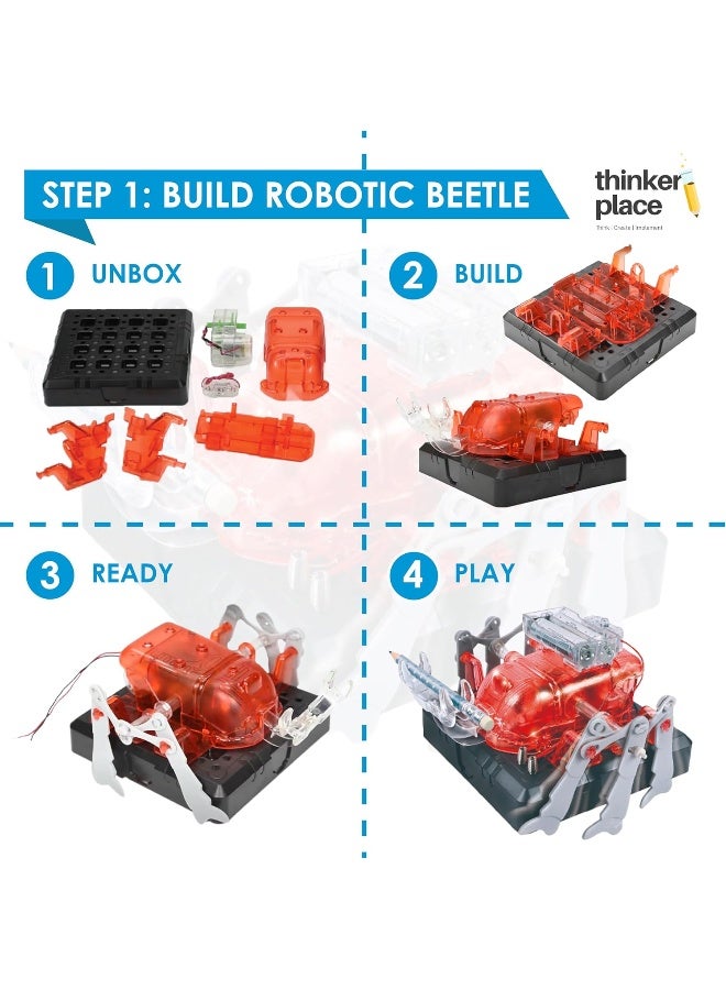 ThinkerPlace مجموعة DIY لروبوت الخنفساء من ثينكر بليس | بناء، تعلم والعب | لعبة STEM للأطفال من عمر 8 سنوات فما فوق | مجموعة تعلم الروبوتات مع تجربة الواقع المعزز | لعبة تعليمية ممتعة - Image 5