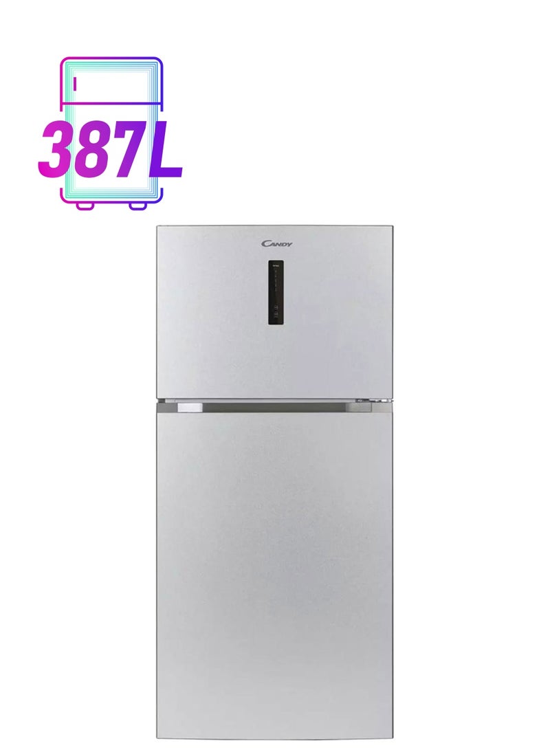 CANDY Double Door Refrigerator 13.6Cu.ft Freezer 46Cu.ft, 387 L, CDG5T7517CS KSA Silver - Image 1