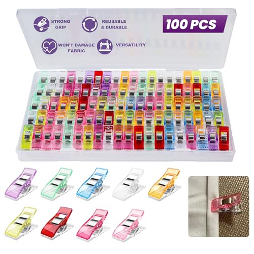 Bofoho 100pcs Sewing Clips Multipurpose Quilt Clip for Fabric Multi-Colored Plastic Sewing Quilting Supplies Craft for Small-Scale Projects and Crafting Tools Accessories - Image 1
