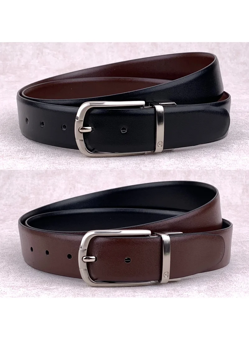 Classic Milano Classic Milano Genuine Leather Reversible Belt for Men, Black & Brown Formal Men's Belt for Business or Office Wear, Men's Leather Belt with Gift Box | 2 in 1 Belt (Pack of 1)
