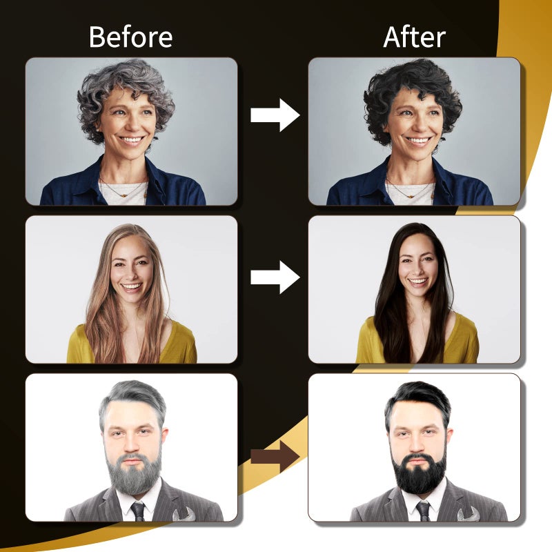 COSMTEK Black Dye Shampoo for Permanent Hair Color - Men&Women, Gray Coverage, Beard & Treated Hair, 3-In-1, 30 Days/500ml/Ammonia-Free/Natural Herbal - Image 4