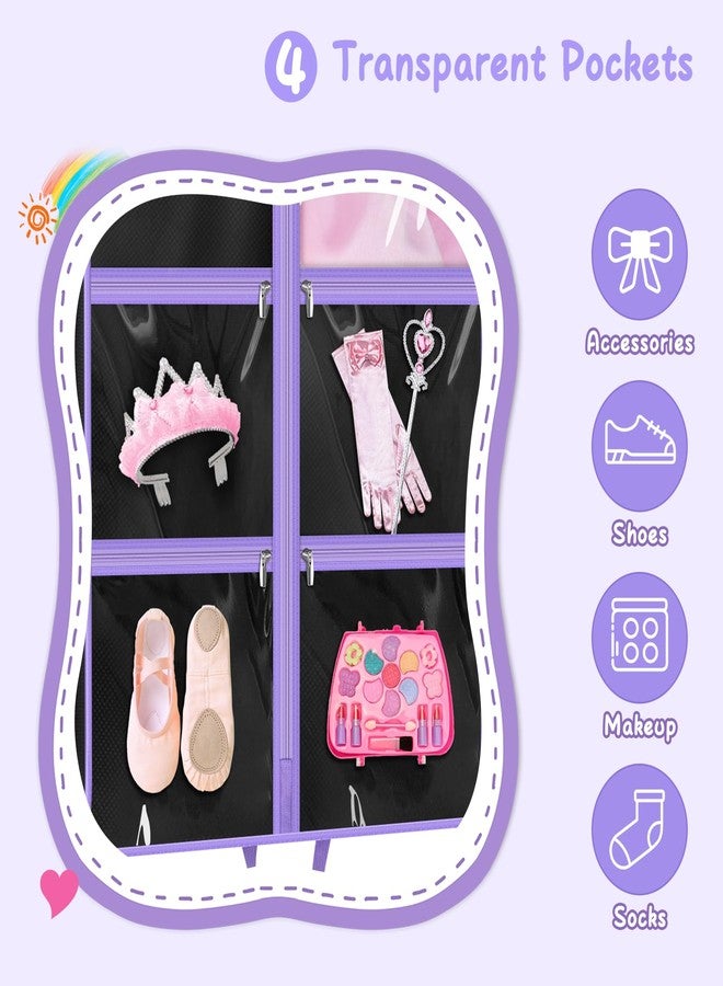 ميسلو حقائب ملابس رقص من ميسلو للراقصين، مزودة بأربعة جيوب، حقائب ملابس لأزياء الرقص، حقيبة ملابس للزي الرسمي للتشجيع مقاس 40 بوصة، حقيبة ملابس معلقة للأطفال، مناسبة للحفلات والمسابقات والسفر والتخزين، عبوة من 3 قطع. - Image 4