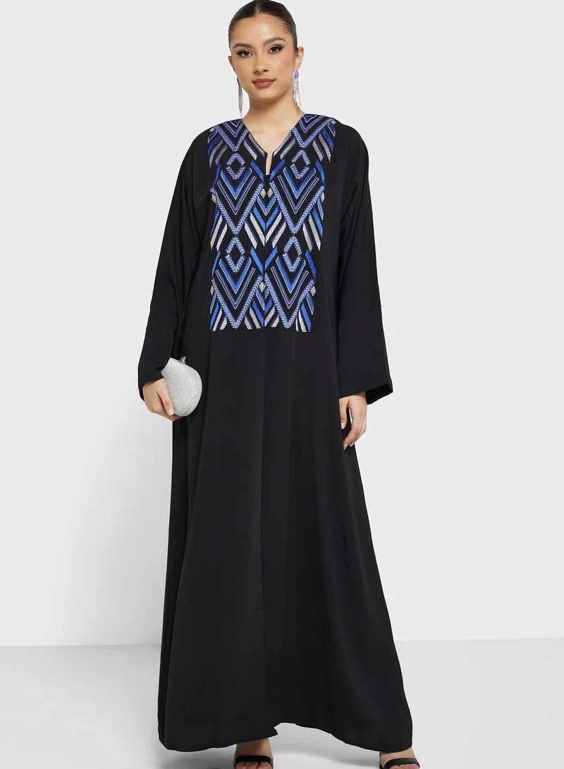 hayas closet Embroidered Abaya