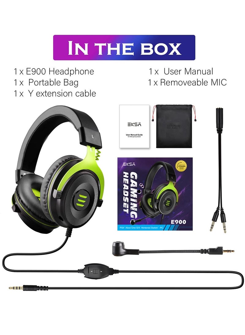 EKSA - E900 Gaming Headset for PC,PS4,Xbox One S/X, Nintendo Switch  - Computer Headset with Detachable Noise Cancelling Mic, 7.1 Surround Sound, 50MM Driver - Headphones with Microphone - Image 1