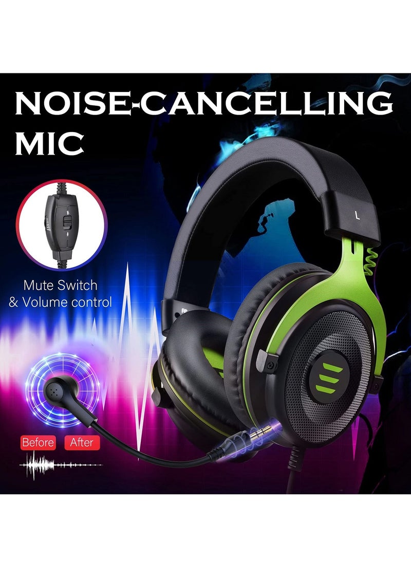 EKSA - E900 Gaming Headset for PC,PS4,Xbox One S/X, Nintendo Switch  - Computer Headset with Detachable Noise Cancelling Mic, 7.1 Surround Sound, 50MM Driver - Headphones with Microphone - Image 1