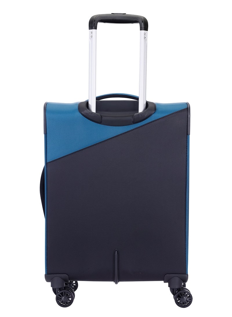 AMERICAN TOURISTER Dashway Suitcase, Cabin Size 58 cm / 20 inch, 4 Wheels, Soft Top, Polyester, Corsair Blue / Black|TSA Lock|Expandable|Inner Mesh Zippered Pocket|DuoSaf™ Security Zipper|Front Storage - 3 Years International Warranty - Image 3