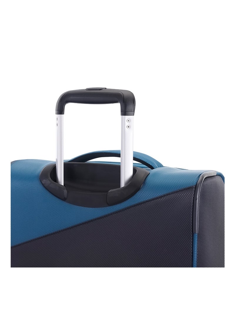 AMERICAN TOURISTER Dashway Suitcase, Cabin Size 58 cm / 20 inch, 4 Wheels, Soft Top, Polyester, Corsair Blue / Black|TSA Lock|Expandable|Inner Mesh Zippered Pocket|DuoSaf™ Security Zipper|Front Storage - 3 Years International Warranty - Image 5