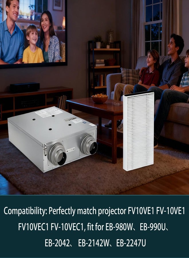 DAODEFUL FV-FL0810VE1 Filter for Panasonic Energy Recovery Ventilator FV-10VE1 FV10VEC1 FV-10VEC1 FV10VEC2 Projector & FFV4300152S M8 MERV 8 Air Filter | Used for Home Cinema - 4 Pack - Image 2