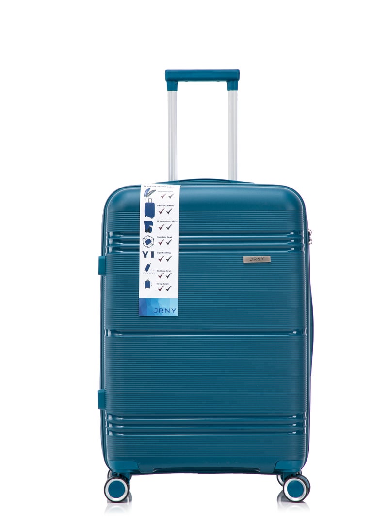 جورني طقم حقائب سفر JRNY صلب 3 قطع – 20" ، 24" ، 28" من البولي بروبيلين، 8 عجلات دوارة صامتة 360° – أزرق فاتح (PP 906) - Image 4