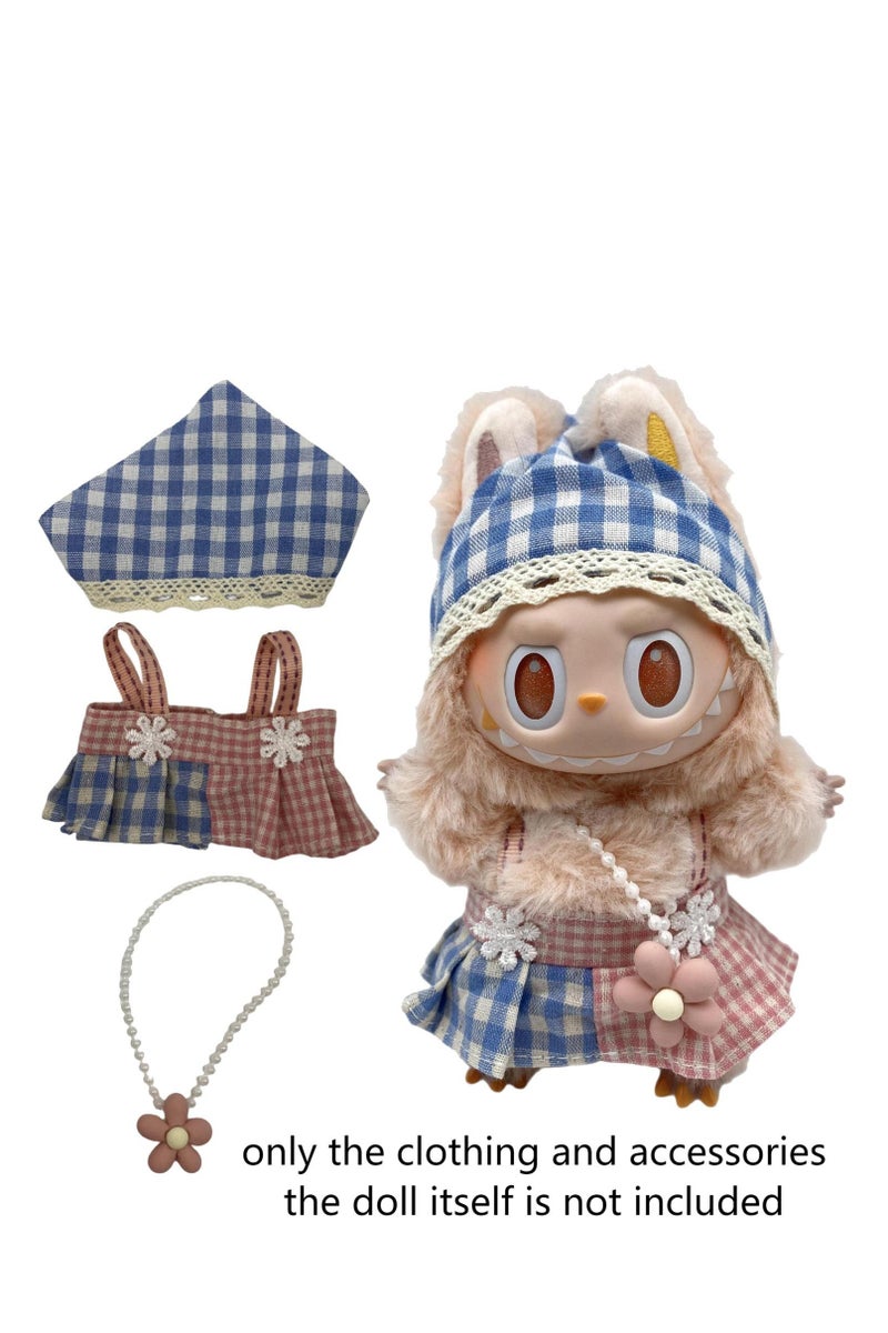 Clothes for Labubu and all the 17cm doll, Toys Accessories Set(No doll), Including Clothes, Hats and necklace, Doll Accessories for 17cm size - Image 1