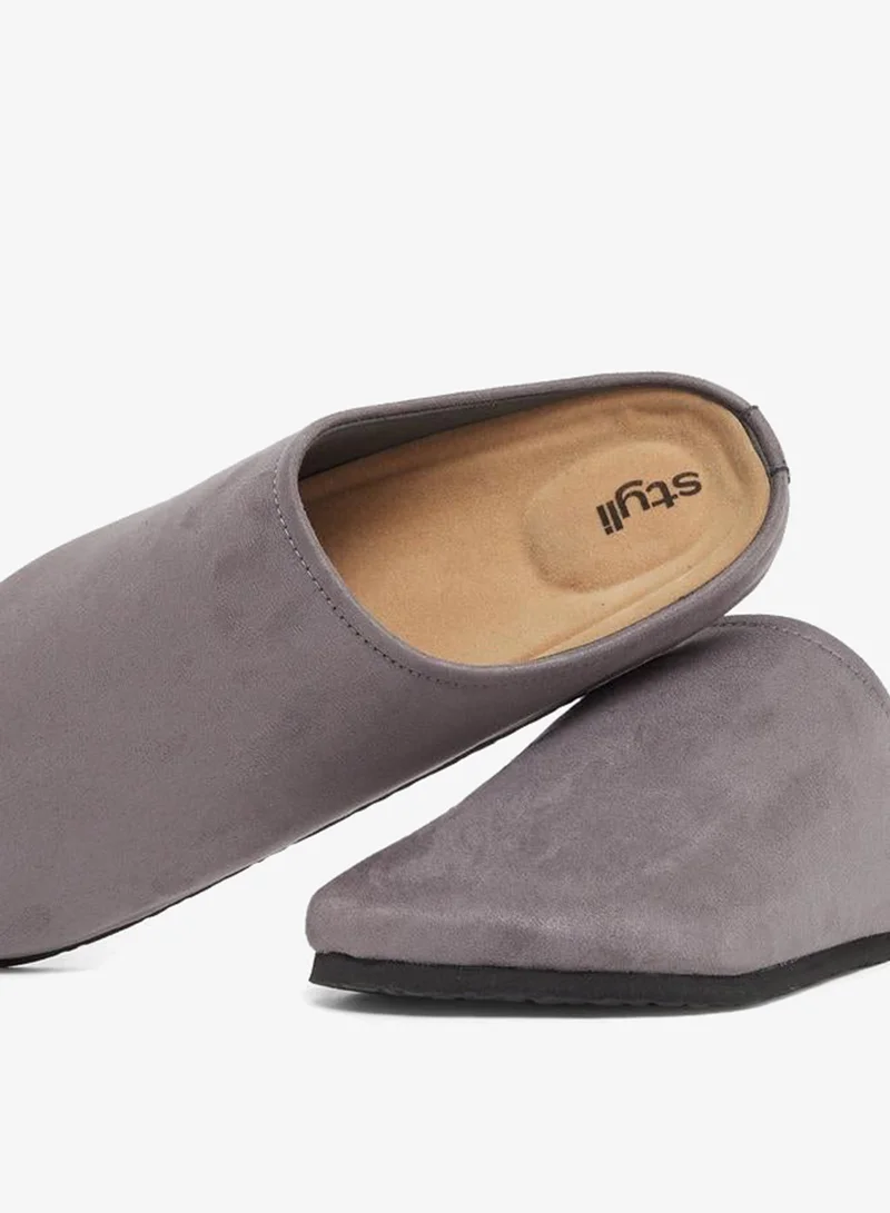 ستايلي صنادل ستايلي كلوبز مدورة من جلد سويدي صناعي