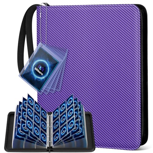Mlikero Trading Card Binder, 9 Pocket Card Binder with Card Display Design, 720 Double Sided Pocket Collection Binder, Card Albums for MTG, TCG, and Sports Cards(Purple) - Image 1