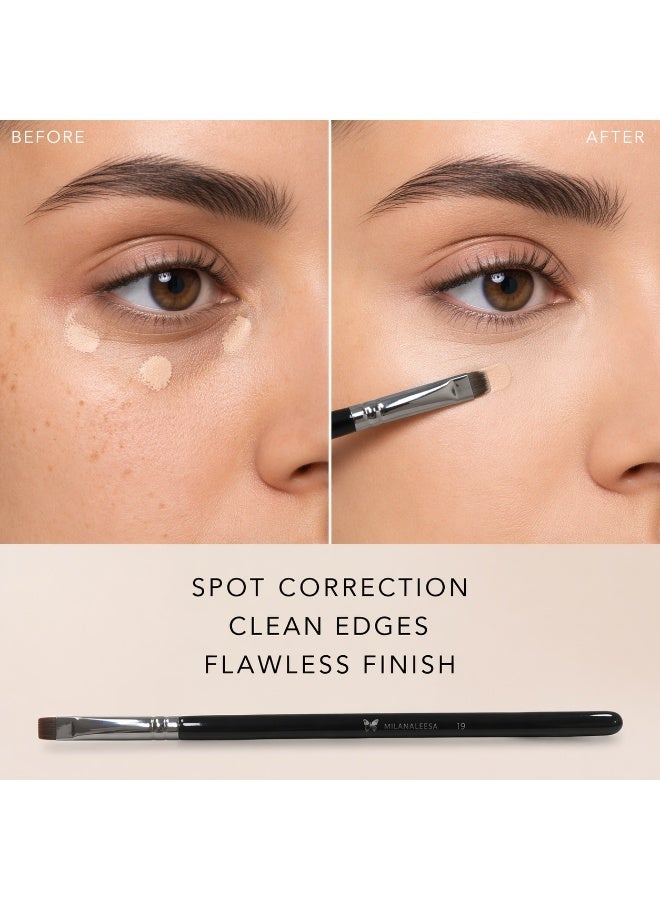 Flat Concealer Brush – Precision Makeup Brush for Under Eye Coverage, Brow Carving & Cut Crease Application - Image 3