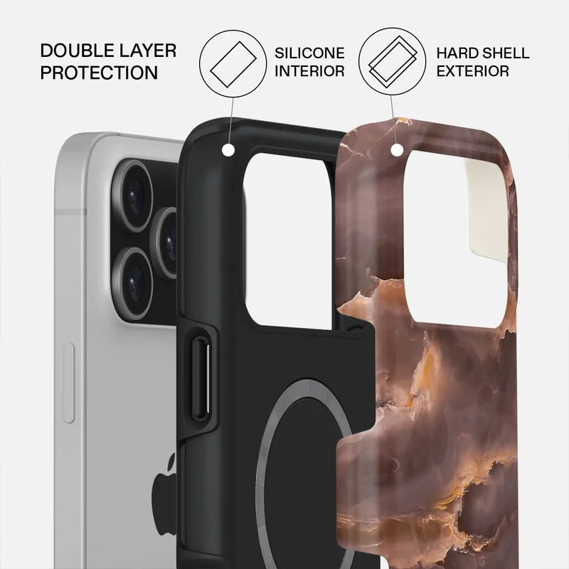 بورجا جراب Firewood Premium لهاتف iPhone 17 Pro Max متوافق مع هيكل صلب مزدوج الطبقات هجين + حماية من السيليكون - غطاء محمول مقاوم للخدش والصدمات