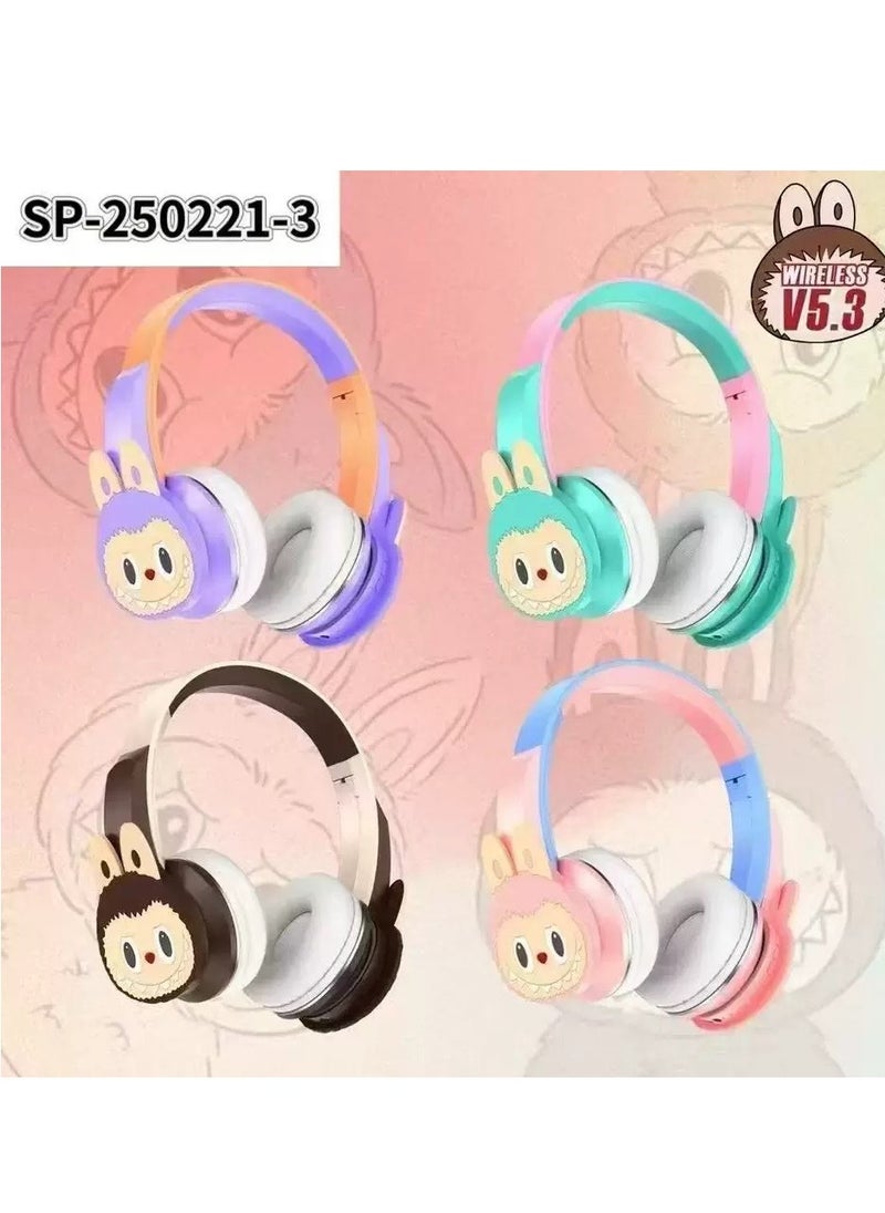 LABUBU Wireless Bluetooth Headphones for Kids Foldable Noise Reduction Headphones for Children; Suitable for Children's Stereo Headphones, Mobile Phones, Tablets  - Image 2
