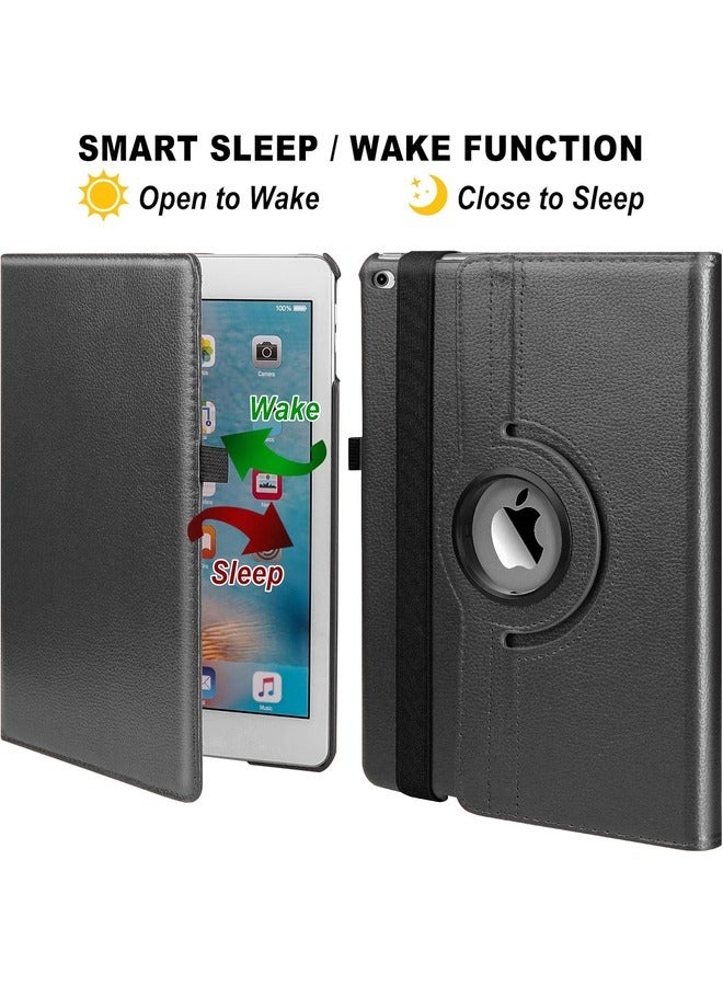 إلترازون "Black 360-Degree Rotating iPad Case with Auto Sleep/Wake – Fits iPad 9.7” (2017/2018), iPad Air 2, and iPad Air – Adjustable Stand and Full Protection" - Image 4