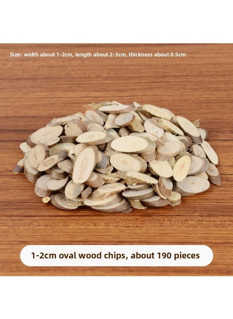 Branch Trunk Decoration Landscape Creative Diy Handmade Model Material Log Small Stick Round Wood Chip Solid Wood Photo Frame-Color:Oval Wood Chip Diameter Of About 1-2cm