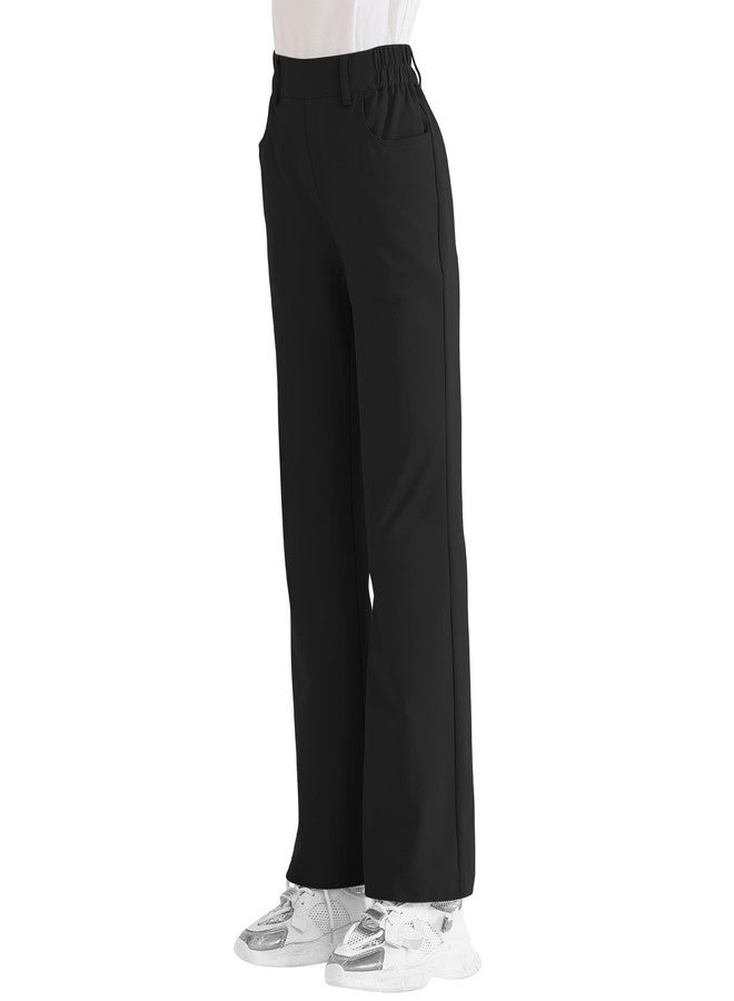 Dreammonkey Girls Flare Dress Pants Kids Bootcut School Uniform Slacks with Half Elastic Waist Size 6-15 Years, Black, 14-15 Years - Image 3