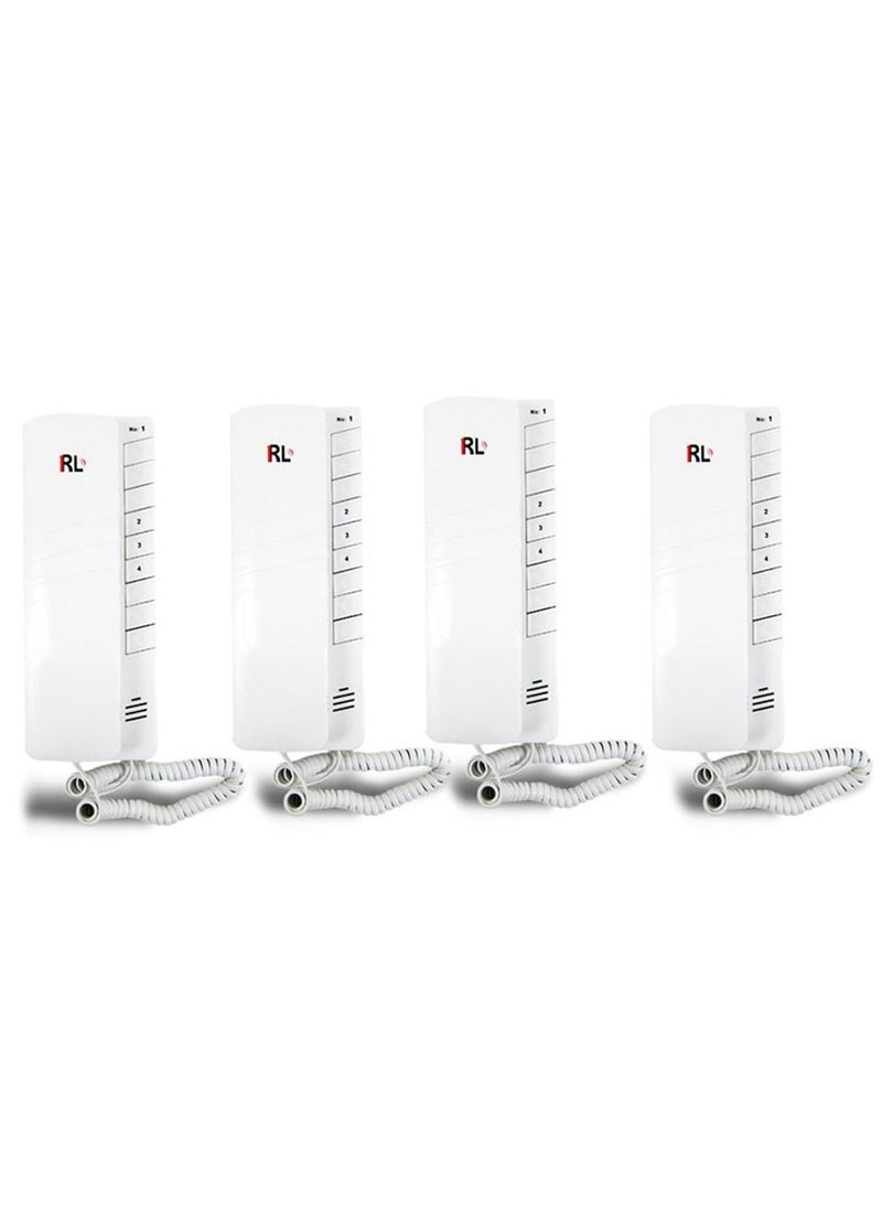 4-Way Intercom Audio Doorphone Loudly Clear Voice Doorbell Kit Easy to Install -RL-0004
