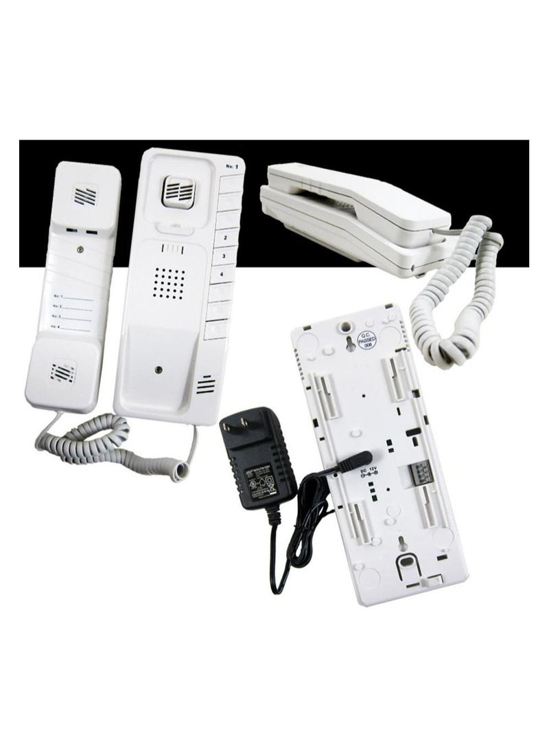4-Way Intercom Audio Doorphone Loudly Clear Voice Doorbell Kit Easy to Install -RL-0004