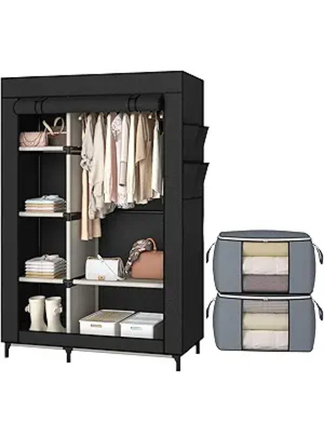 Generic Portable wardrobe, bedroom storage box, black  - Image 1