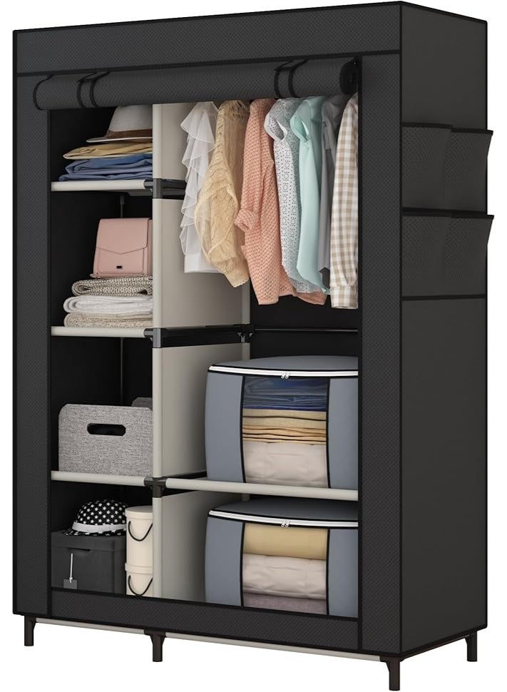 Generic Portable wardrobe, bedroom storage box, black  - Image 2