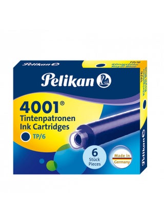 Pelikan 4001 TP/6 Ink Cartridges for Fountain Pens, Royal Blue, 0.8ml, 6 Pack (301176) - pzsku/Z2C15BE4248F0F11B67BDZ/45/_/1731078151/acac2757-a1e9-4cbc-8f3b-6f235dc159b0