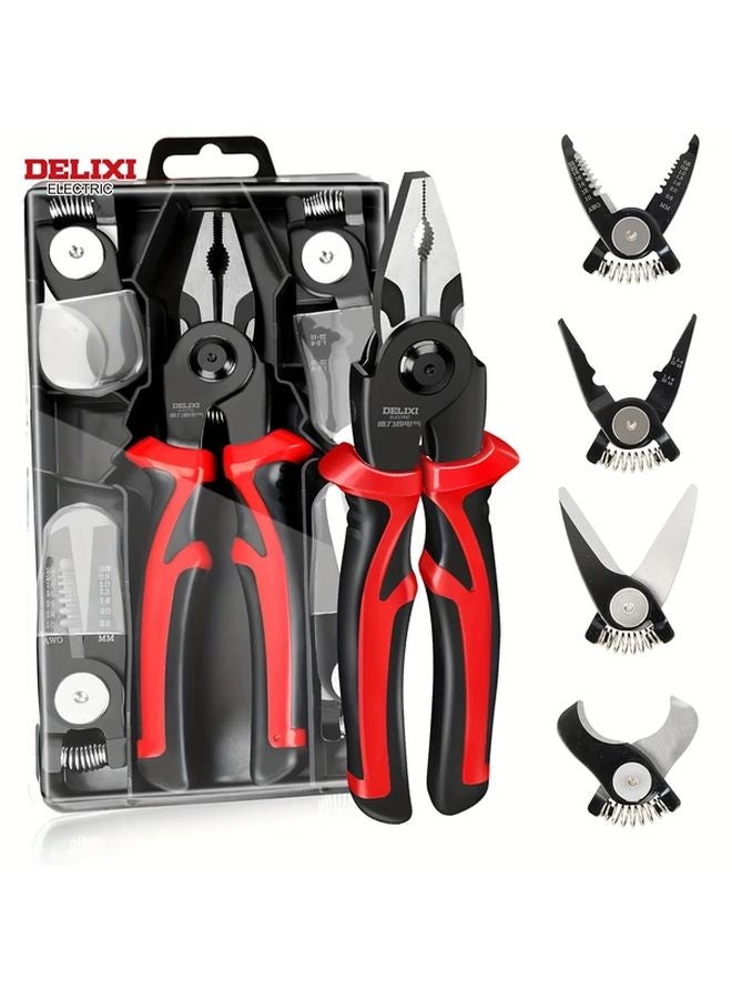 Delixi Five In One 8 Inch Multifunctional Pliers Set With Storage Case - Image 2