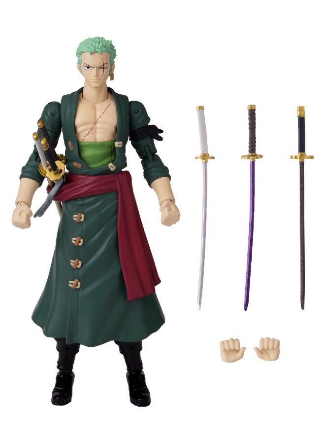 Bandai Anime Heroes One Piece Roronoa Zoro 7-Inches | Collectible Action Figure | Display Figure | Interchangeable Hands | Perfect Gift for Collectors, Manga & Anime Lovers! - Image 1