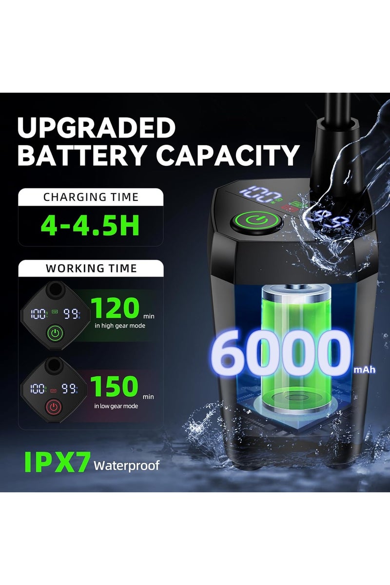 أكثر حظا رأس دش كهربائي محمول مع رشاش دش. رشاش محمول متعدد الوظائف، قابل لإعادة الشحن عبر منفذ USB-C، مزود ببيديه سفر محمول، بسعة 5 لترات، قابل للطي. مزود بشاشة عرض لدرجة حرارة الماء وتذكير بانخفاض مستوى البطارية، مناسب للتخييم في الهواء الطلق. شطاف سفر. - Image 4