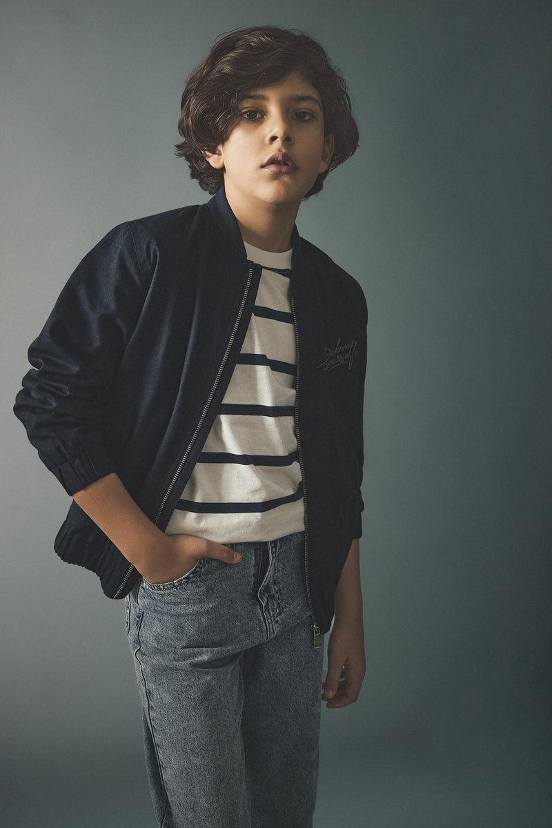 DeFacto Blue Boy Boy College Collar Bomber Jacket Casual - Image 1