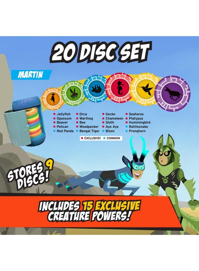 Wild Kratts Wild Kratts Martin Kratt Creature Power Disc Holder Set with 20 Discs - Officially Licensed - Figure Toy for Pretend & Dress Up Play - Includes 15 Exclusive Collectables - Great Gift for Kids - Image 3