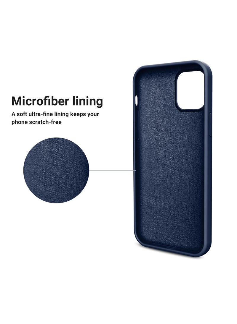 Generic - Compatible with iPhone 15 Pro Case 6.1", Slim Liquid Silicone 3 Layers Full Covered Soft Gel Rubber Cover Protective Phone Case with Anti-Scratch Microfiber Lining (Storm Blue) - Image 1