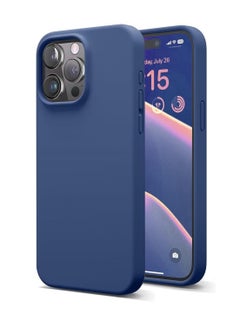 Compatible with iPhone 15 Pro Case 6.1", Slim Liquid Silicone 3 Layers Full Covered Soft Gel Rubber Cover Protective Phone Case with Anti-Scratch Microfiber Lining (Storm Blue)