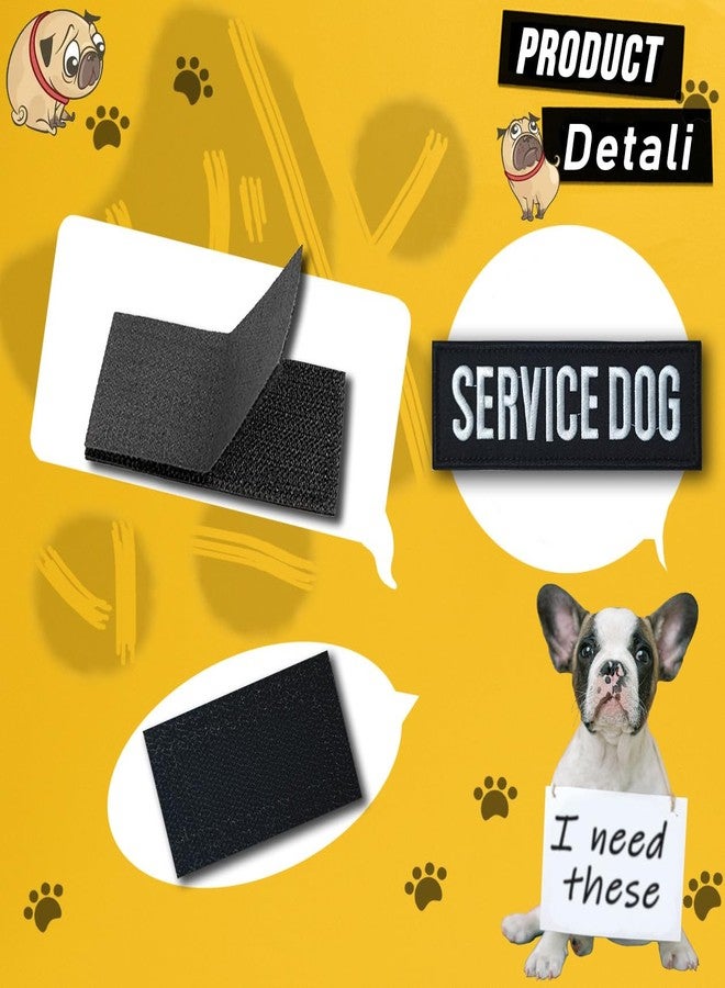 ZESION 4 Pcs Service Dog Patch, Tactical Vest Patch Removable Embroidered Hook and Loop for Dog Carrier, Harness, Collar - Image 3
