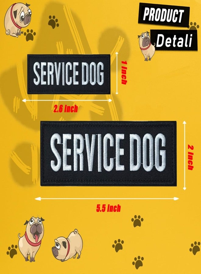 ZESION 4 Pcs Service Dog Patch, Tactical Vest Patch Removable Embroidered Hook and Loop for Dog Carrier, Harness, Collar - Image 2