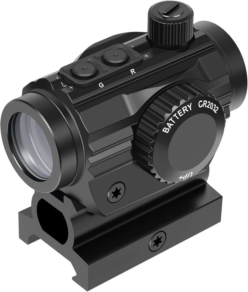 Feyachi RDS-36 1x22mm 5 MOA نقطة حمراء وخضراء ونطاق نقطة حمراء وخضراء مع قاعدة رفع بارتفاع 0.83" - Image 1