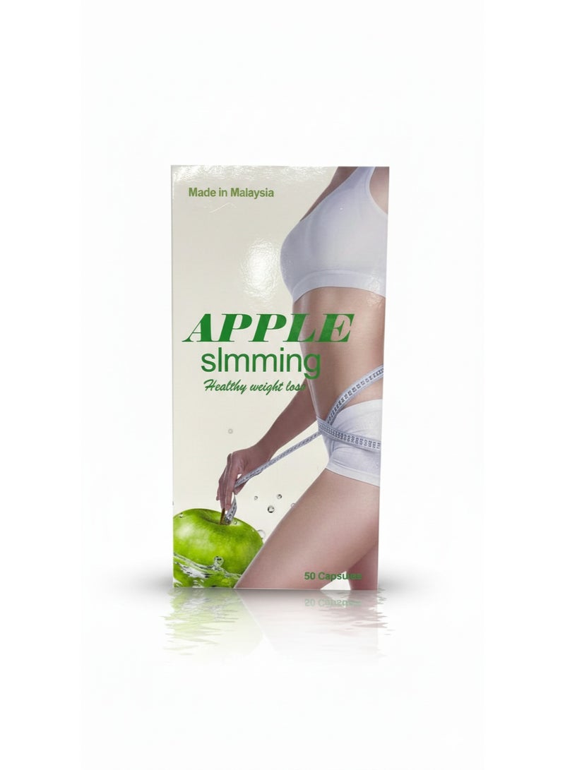 APPLE Slimming Capsules 50 Count Herbal Dietary Supplement for Metabolism Support Adult Wellness Made in Malaysia - Image 1